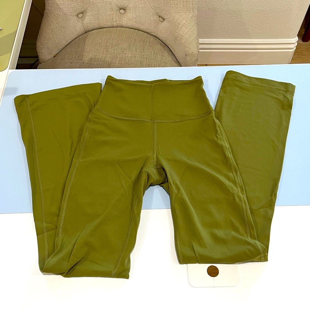 olive green align flare leggings lululemon